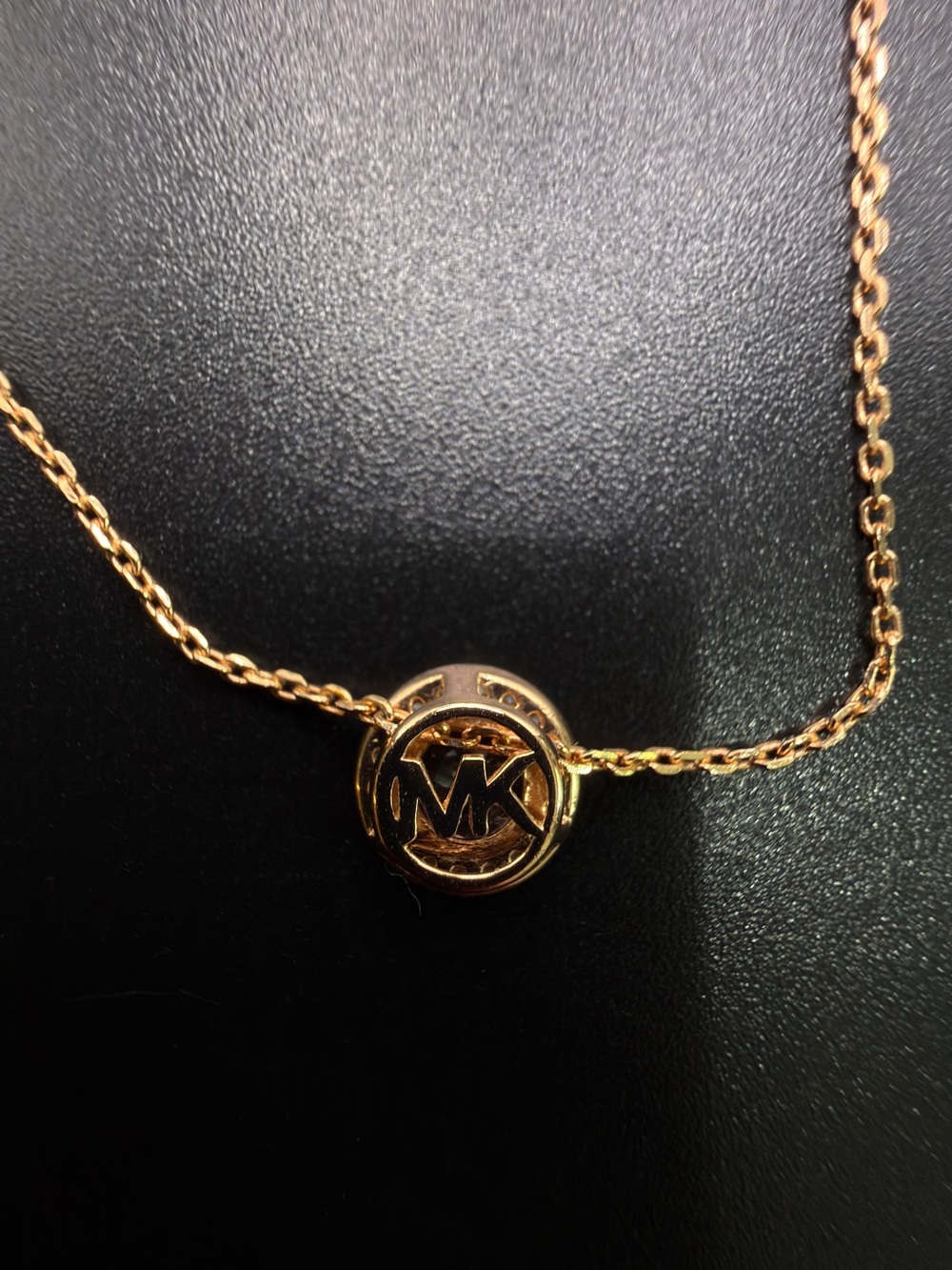 MICHAEL KORS 925 ROSE GOLD PAVE HALO PENDANT NECKLACE PINK DAINTY FEMININE - Picture 4 of 9
